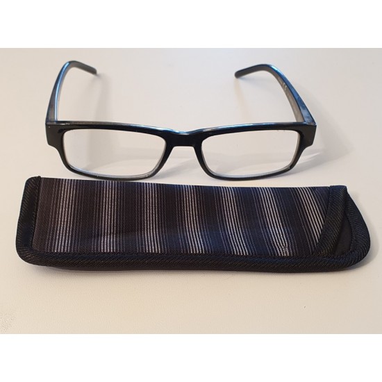 Foster Grant - Sloan - Black Reading Glasses With Free Matching Case.