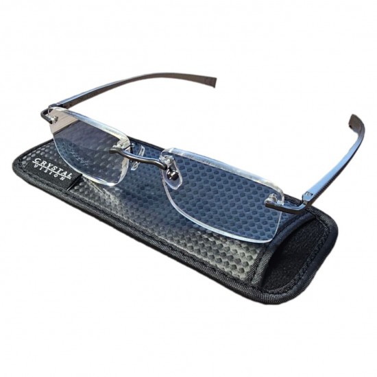 Foster Grant - Crystal Vision - AL40 - Rimless Reading Glasses With Free Case