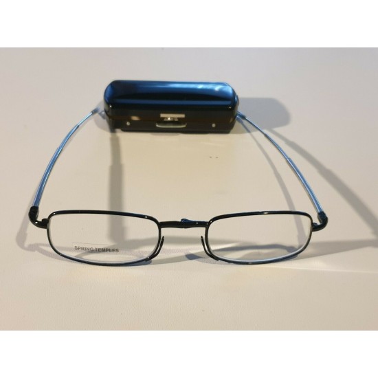 Premium Folding Compact Reading Glasses In Metal Case. Black. Premium Folding Compact Reading Glasses In Metal Case. Black.