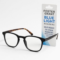Foster Grant - Kennedy - Blue Light- Black/Tor - Reading Glasses - Free Case
