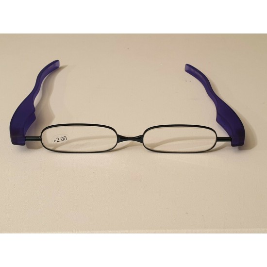 Foster Grant Compact "On The Go" Folding Ultra Slim Reading Glasses. Purple