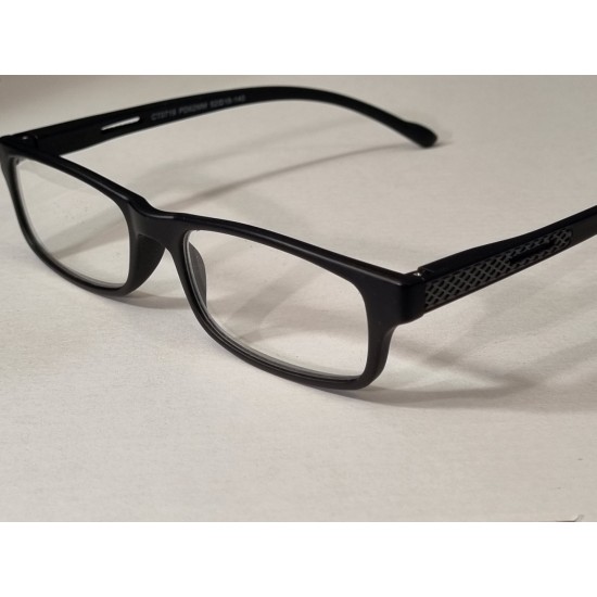 FGX - Ray Black Reading Glasses With Free matching Case